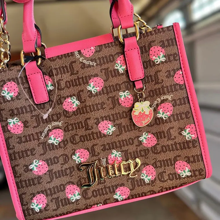 Mini tote/Crossbody Juicy Couture café fresa 1