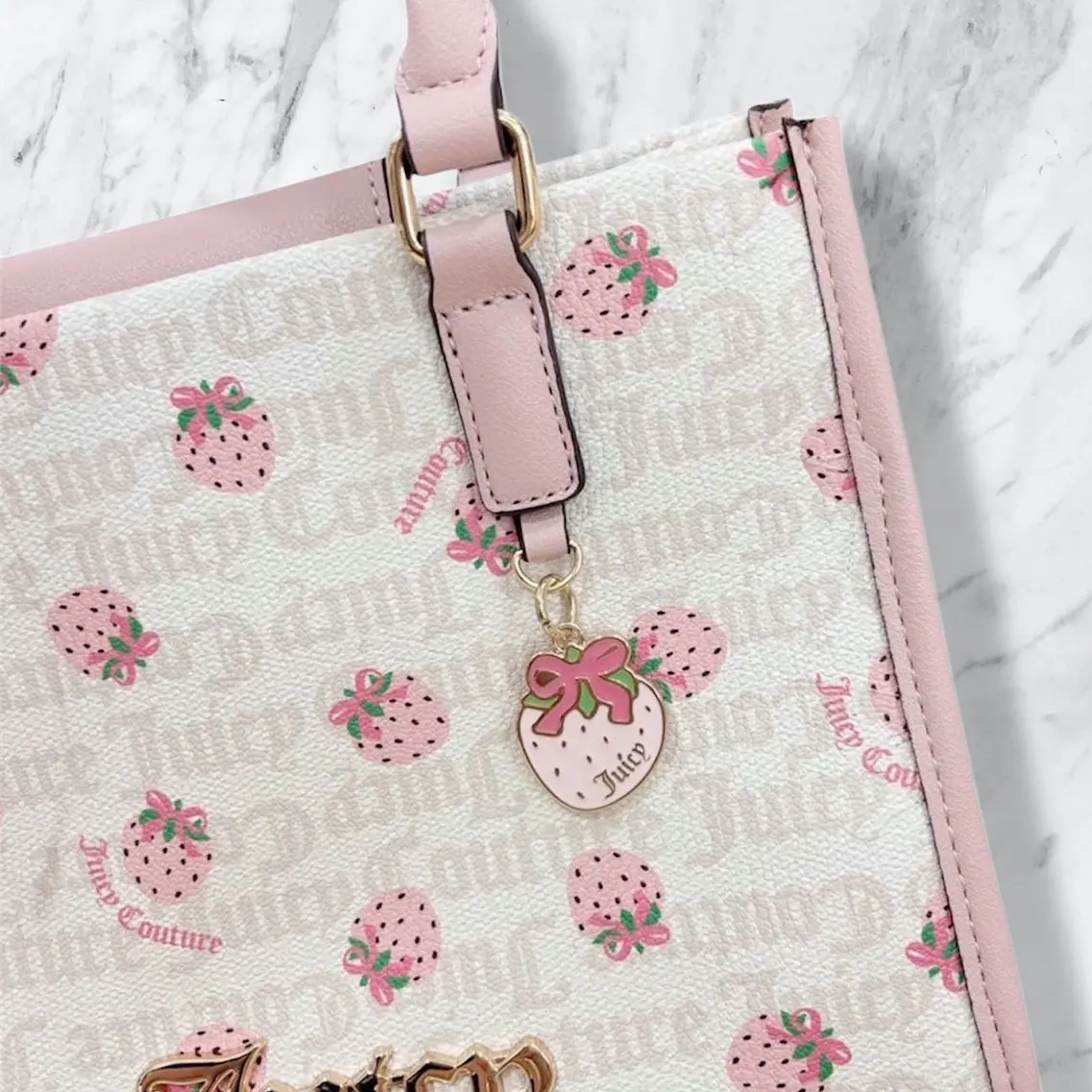 Mini tote/Crossbody Juicy Couture Blanco fresa 3
