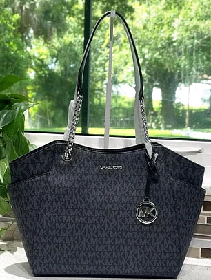 Tote Michael Kors Negro cadena plateada 