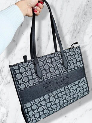 Tote Guess Gris con Negro