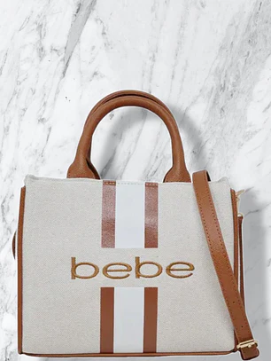 Mini tote Bebe Blanco con café 