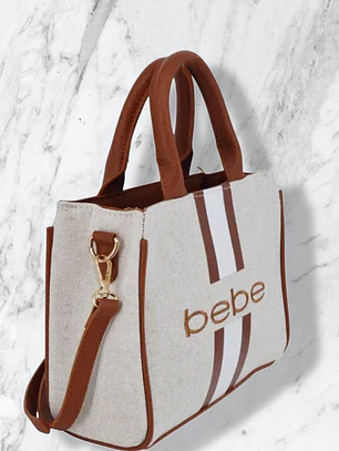 Mini tote Bebe Blanco con café 