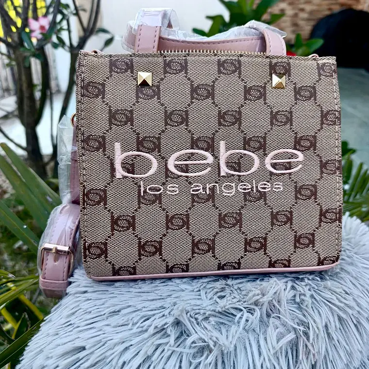 Mini tote Bebe Nude con Rosado  1