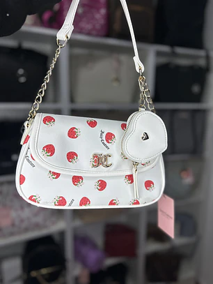Cartera de hombro Juicy Couture Blanca fresa 