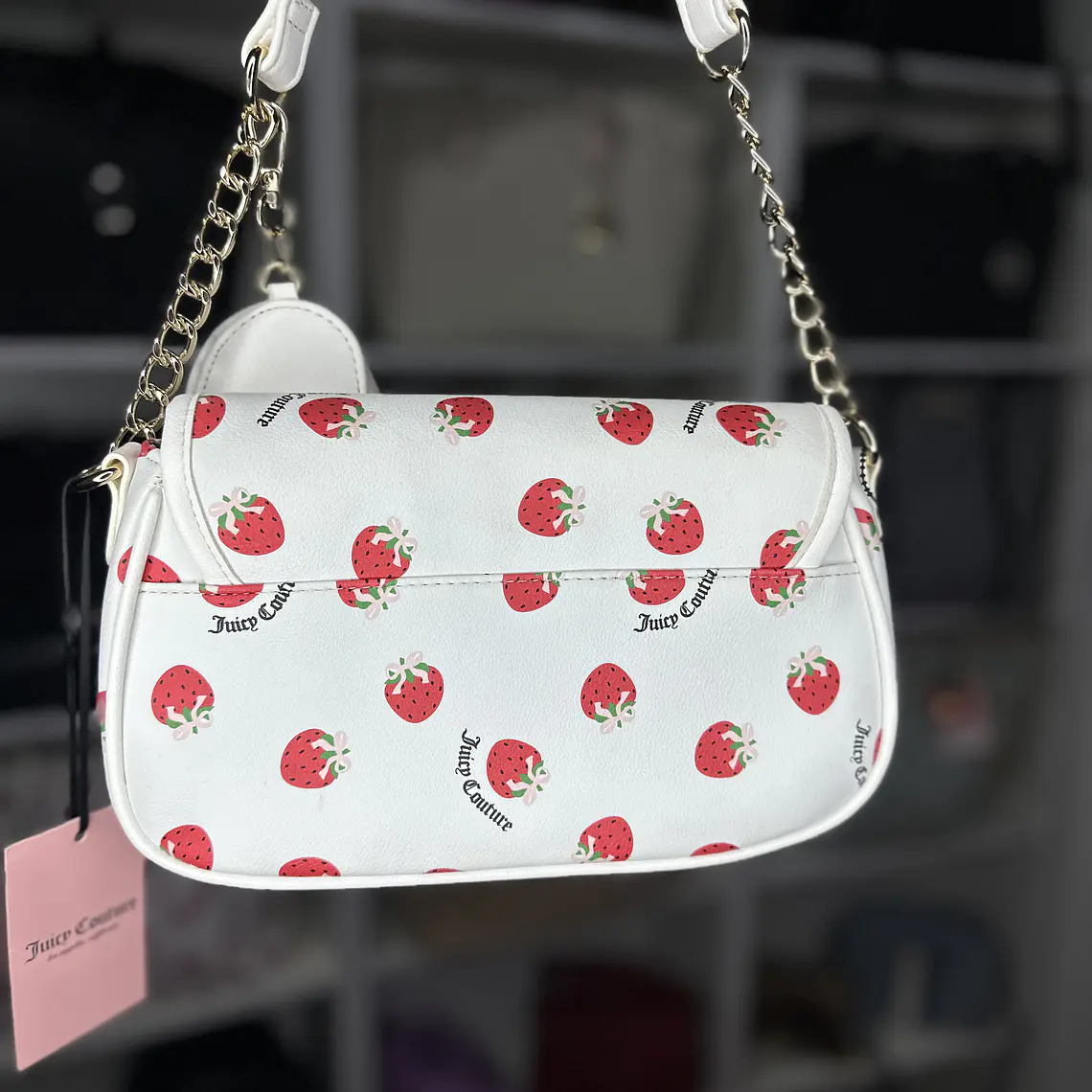 Cartera de hombro Juicy Couture Blanca fresa  2