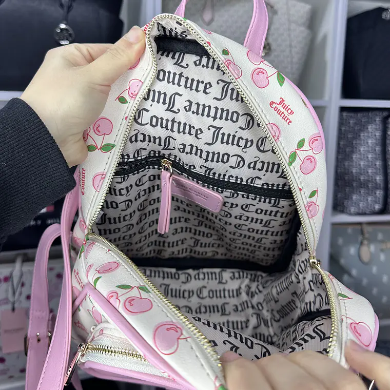 Mochila Juicy Couture Blanca Cereza  4