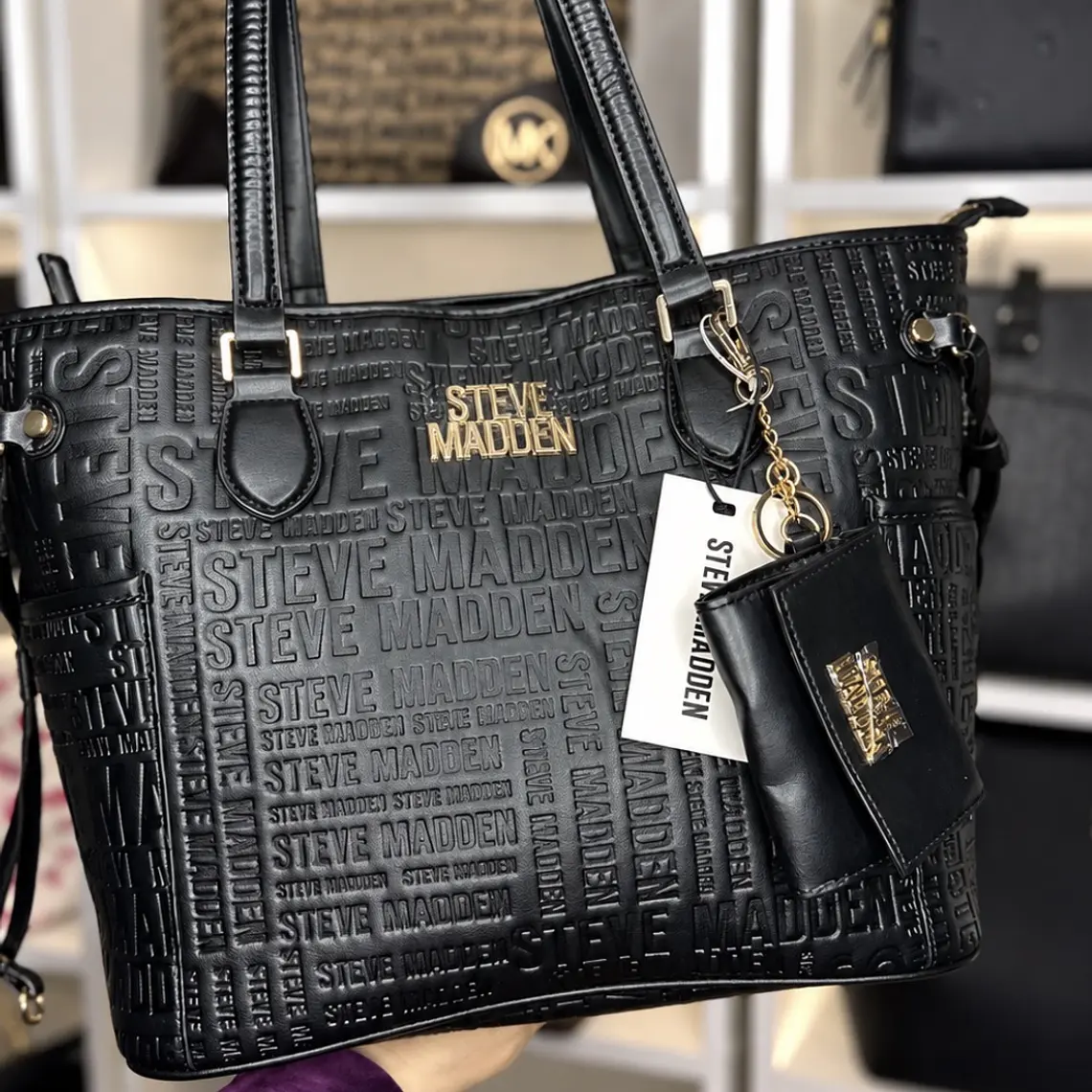 Tote Steve Madden Negro Grande 1