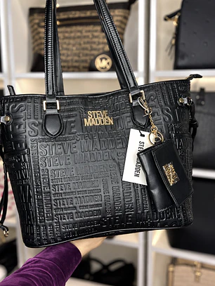 Tote Steve Madden Negro Grande