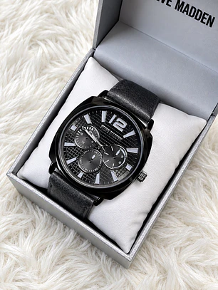 Reloj Steve Madden Negro correa eco cuero 