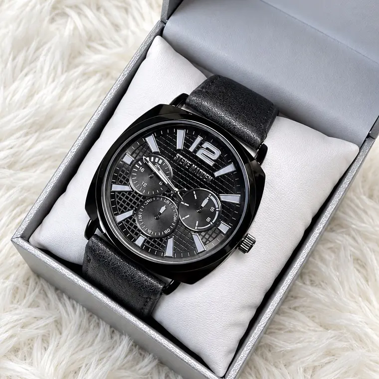 Reloj Steve Madden Negro correa eco cuero  1