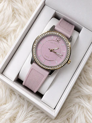Reloj Polo Rosa/Brillo 