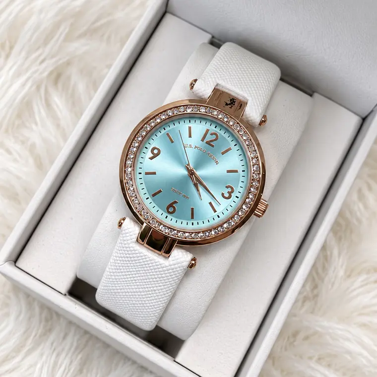 Reloj Polo Blanco/Brillos  1