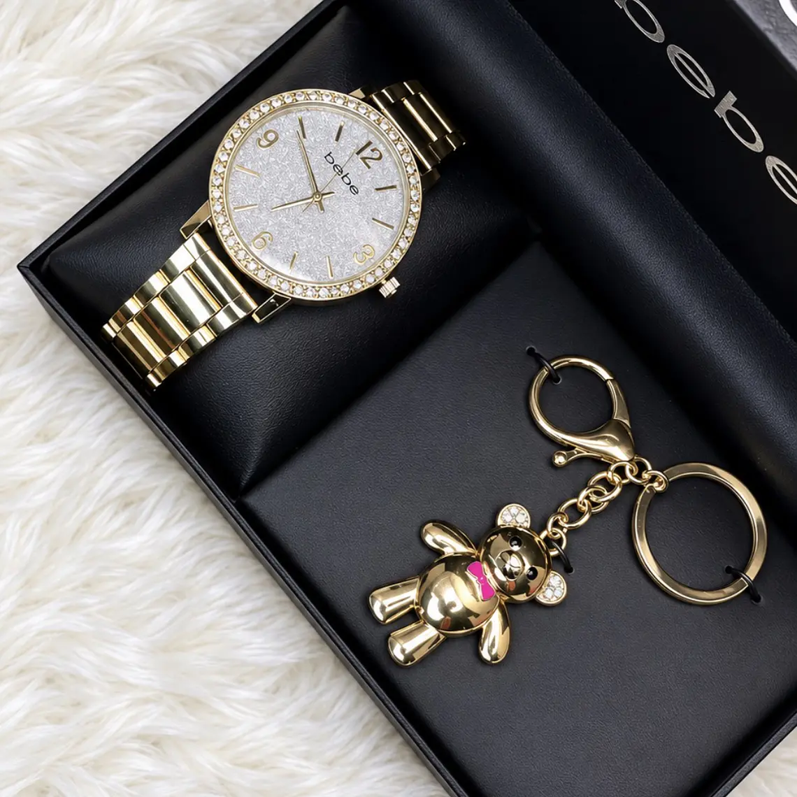 Reloj Bebe Dorado Full Brillo  1