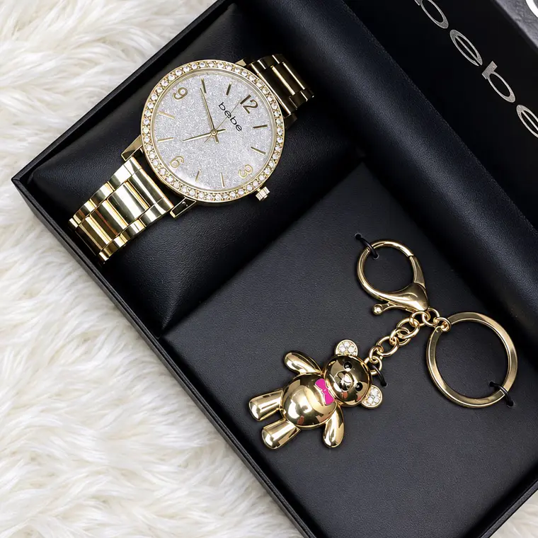 Reloj Bebe Dorado Full Brillo  1