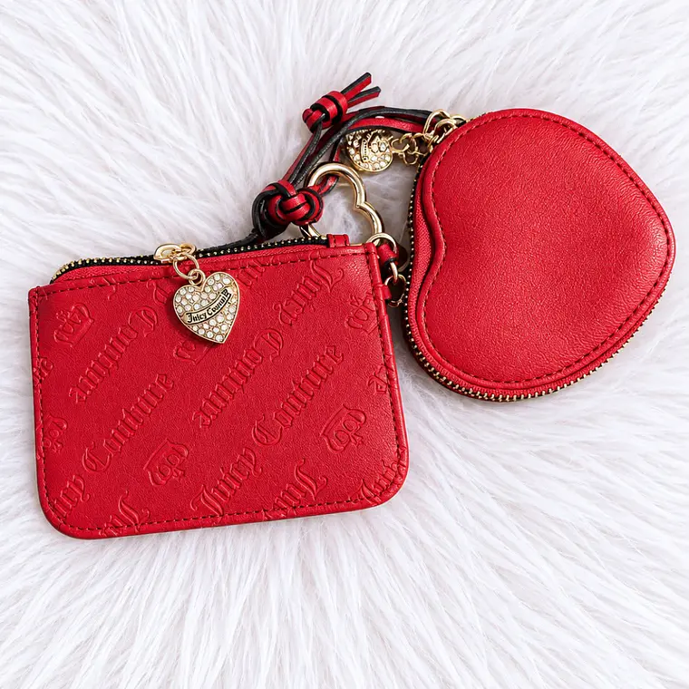 Tarjetero + Monedero Juicy Couture Rojo  2