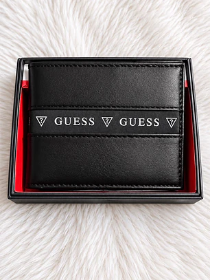 Billetera Guess Negra Con blanco 