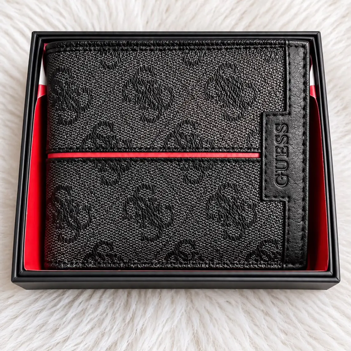 Billetera Guess Negra monograma 1