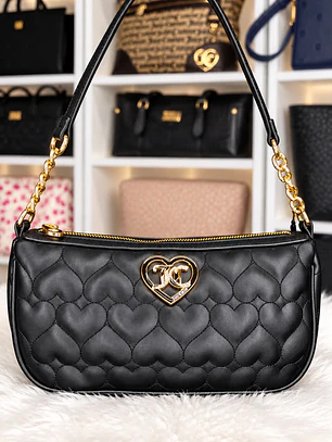 Cartera de hombro Juicy couture negra corazones 