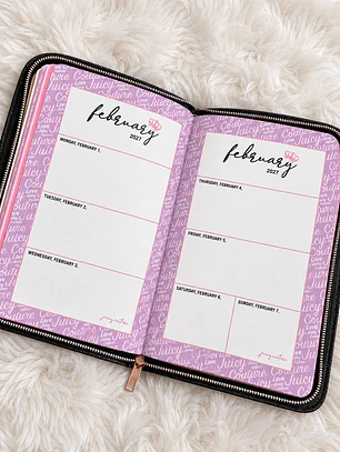 Agenda Juicy couture con cierre + Lapicera 