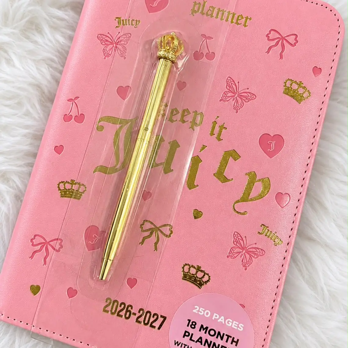 Agenda Juicy couture con cierre + Lapicera  1
