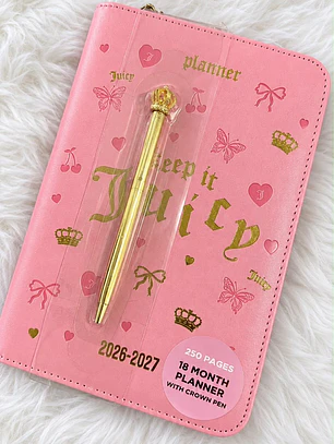 Agenda Juicy couture con cierre + Lapicera 