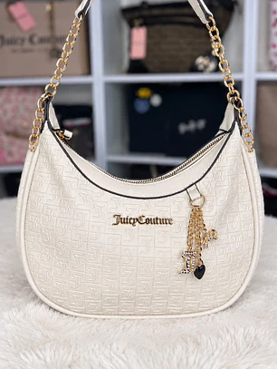 Cartera de hombro Juicy Couture blanca estilo Hobo 