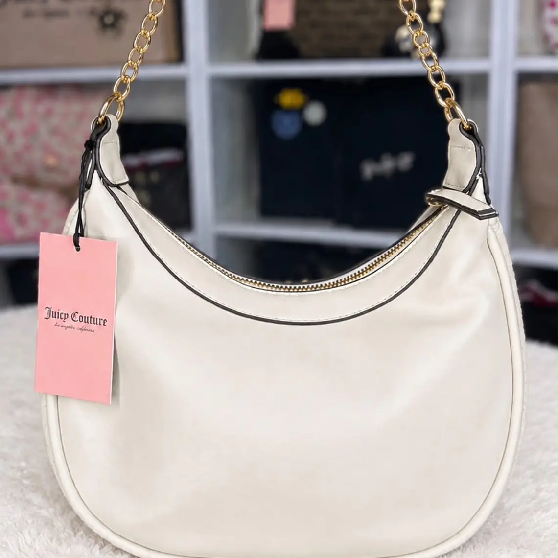 Cartera de hombro Juicy Couture blanca estilo Hobo  2