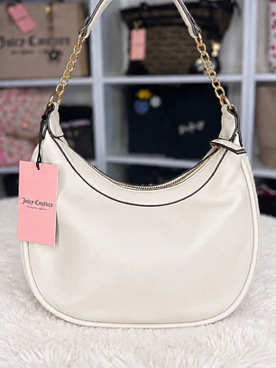Cartera de hombro Juicy Couture blanca estilo Hobo 