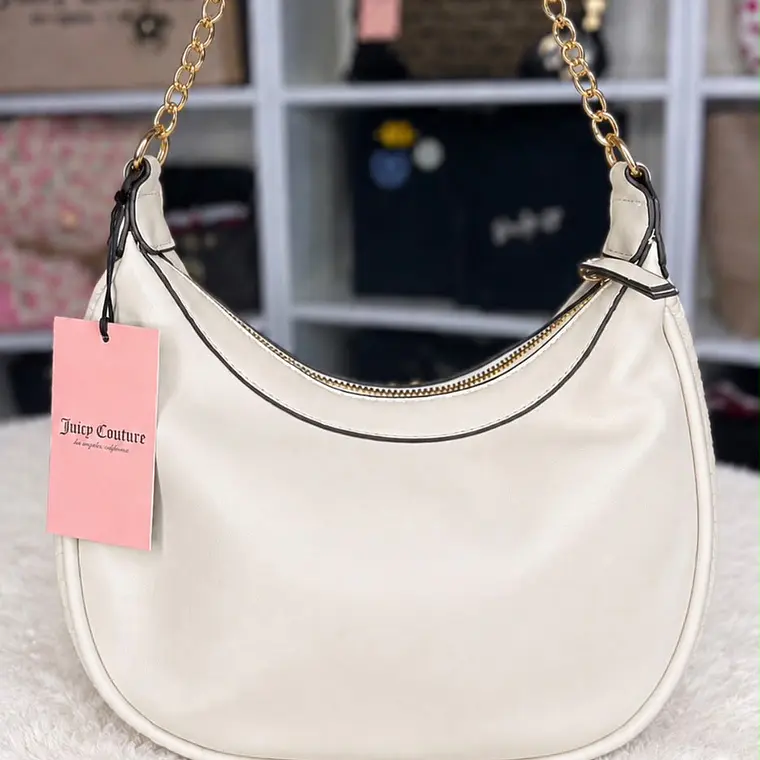 Cartera de hombro Juicy Couture blanca estilo Hobo  2