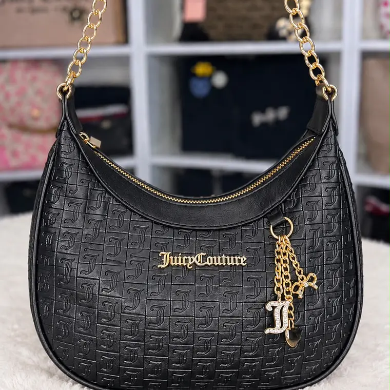 Cartera de hombro Juicy Couture negra estilo Hobo  1