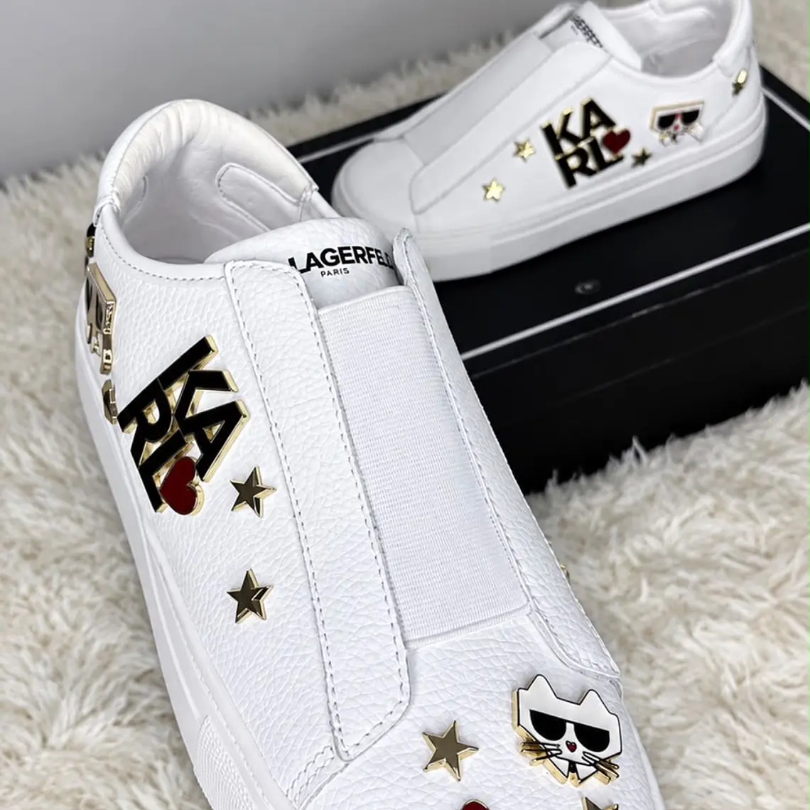 Zapatillas Karl Lagerfeld Blanca Elástico  2