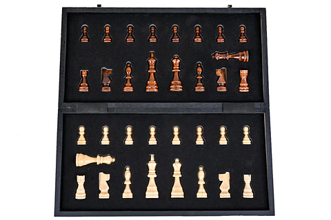 Ajedrez Magnético de Madera Ébano (38×38 cm)