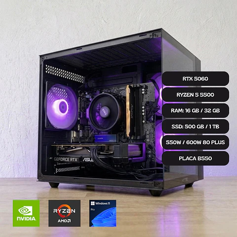 PC GAMER RTX 5060 / RYZEN 5 5500 / PLACA B550