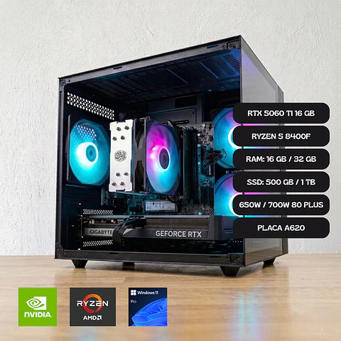PC GAMER RTX 5060 TI 16 GB / RYZEN 5 8400F / PLACA A620