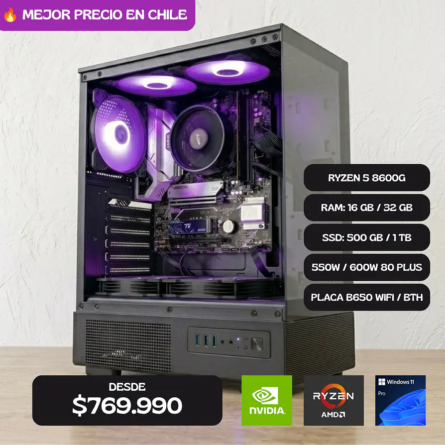 PC GAMER RYZEN 5 8600G / PLACA B650 WIFI - BLUETOOTH 1