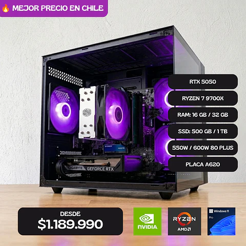 PC GAMER RTX 5050 / RYZEN 7 9700X / PLACA A620