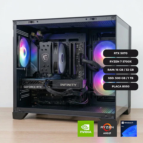 PC GAMER RTX 5070 12 GB / RYZEN 7 5700X / PLACA B550