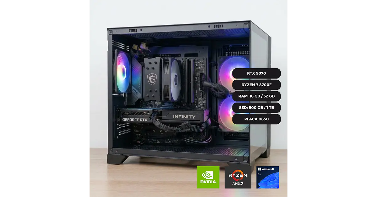 PC Gamer Gama Alta / Ryzen 7 8700F / RTX 5070 / Trofeo Vision 360 / Vision M10