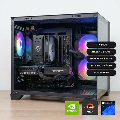 PC GAMER RTX 5070 12 GB / RYZEN 7 8700F / PLACA B650