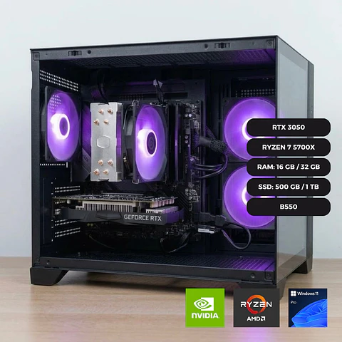 PC GAMER RTX 3050 / RYZEN 7 5700X / PLACA B550