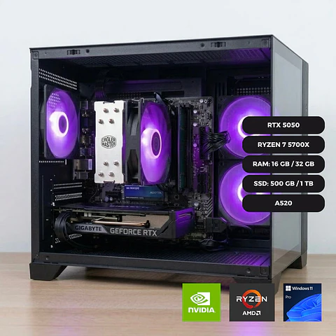 PC GAMER RTX 5050 / RYZEN 7 5700X / PLACA A520