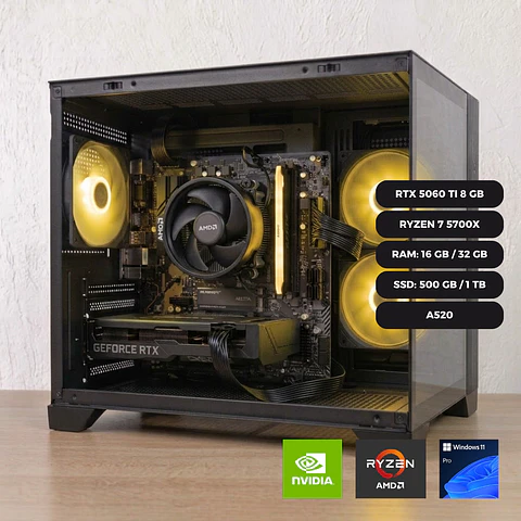 PC GAMER RTX 5060 TI 8 GB / RYZEN 7 5700X / PLACA A520
