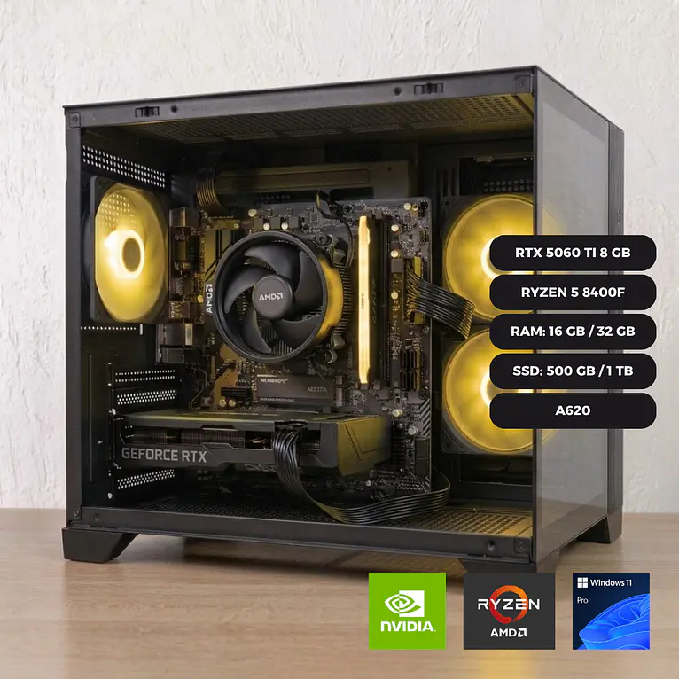 PC GAMER RTX 5060 TI 8 GB / RYZEN 5 8400F / PLACA A620 1