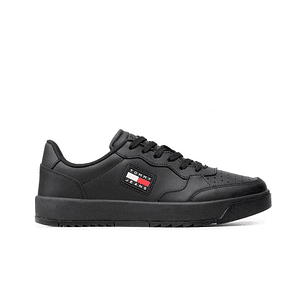 Zapatilla Tommy  Basket Leather  Hombre Negro