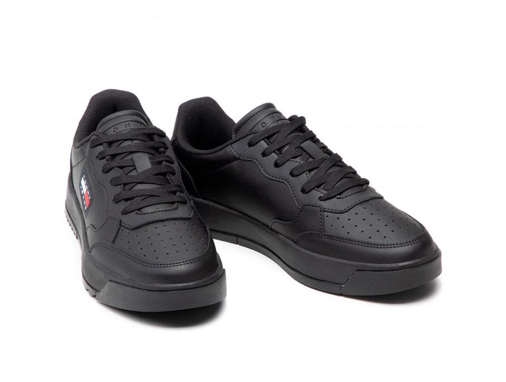 Zapatilla Tommy  Basket Leather  Hombre Negro 4