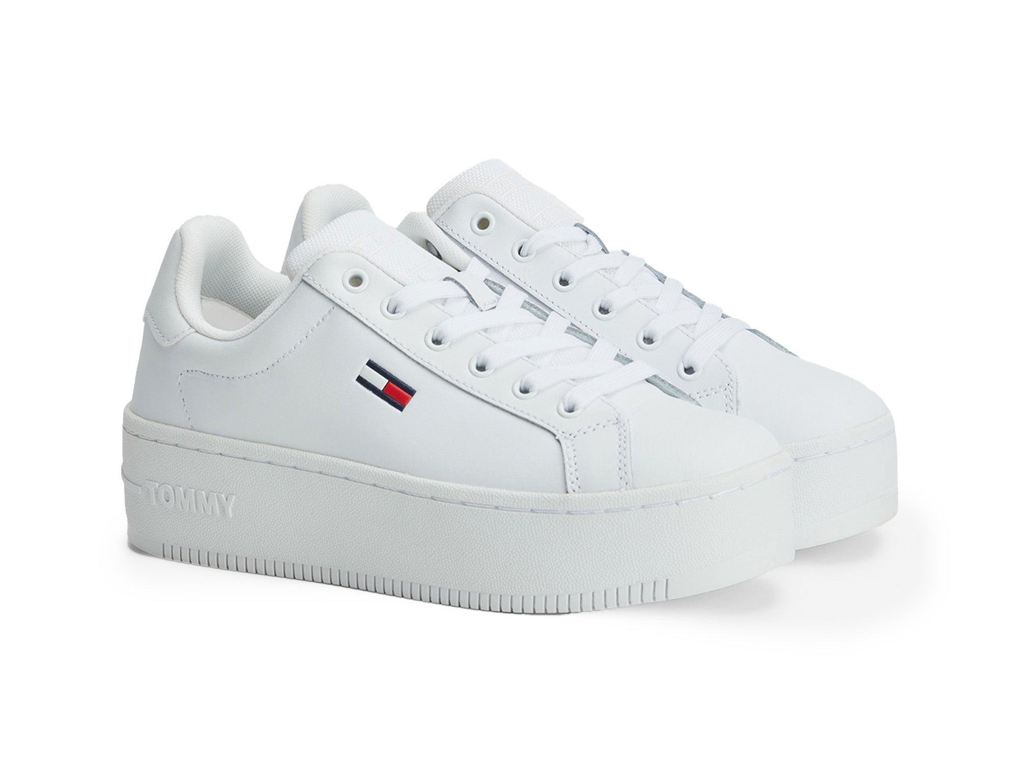 Zapatilla Tommy Flatform Essenti Mujer Mono Blanco 2