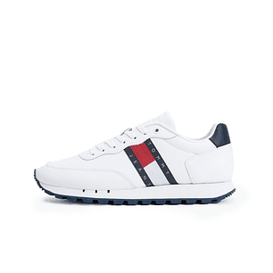 Zapatilla Tommy Leather Runner Hombre Blanco