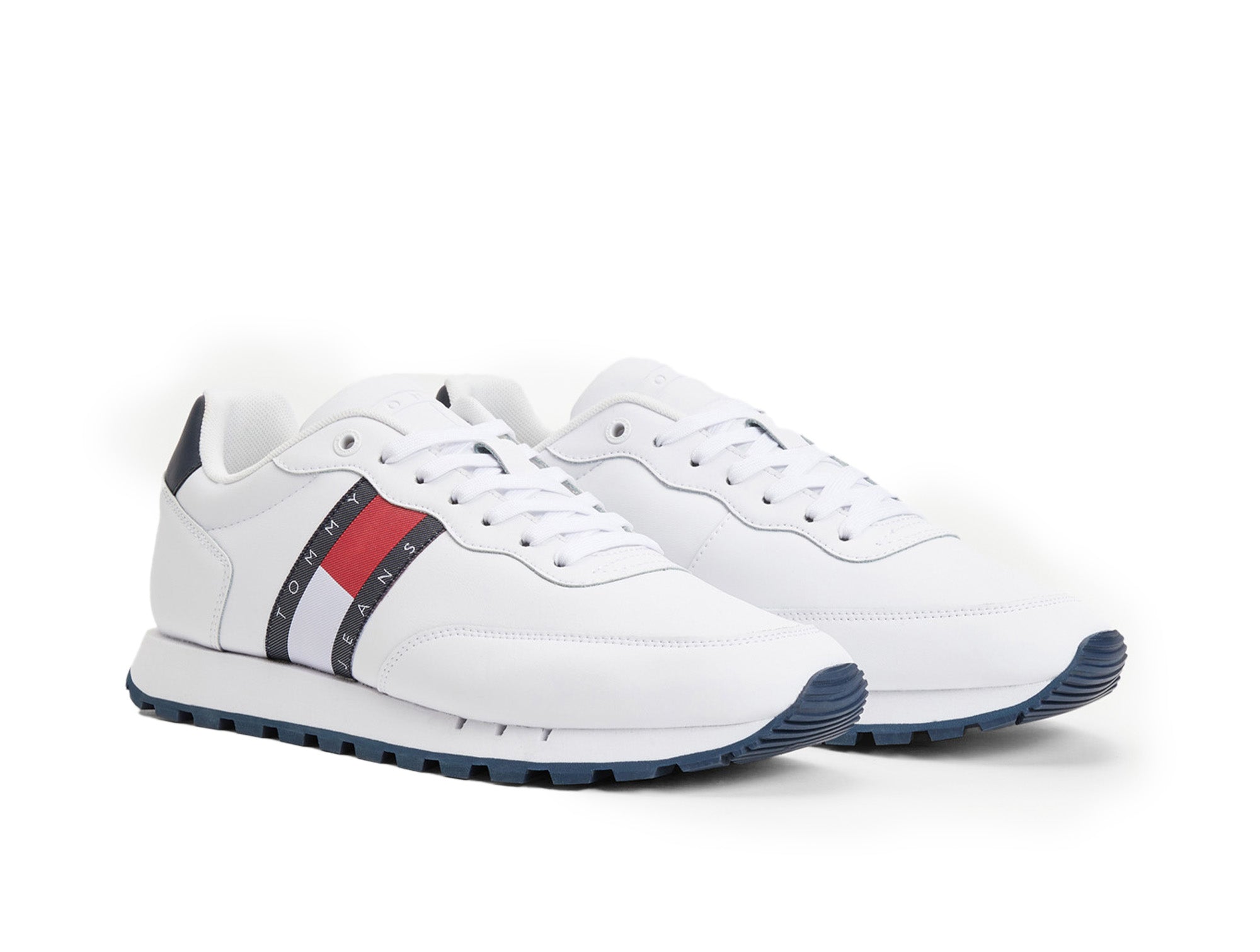 Zapatilla Tommy Leather Runner Hombre Blanco 2
