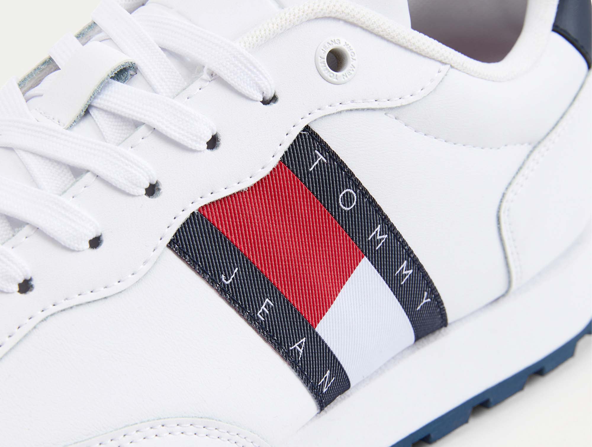 Zapatilla Tommy Leather Runner Hombre Blanco 4