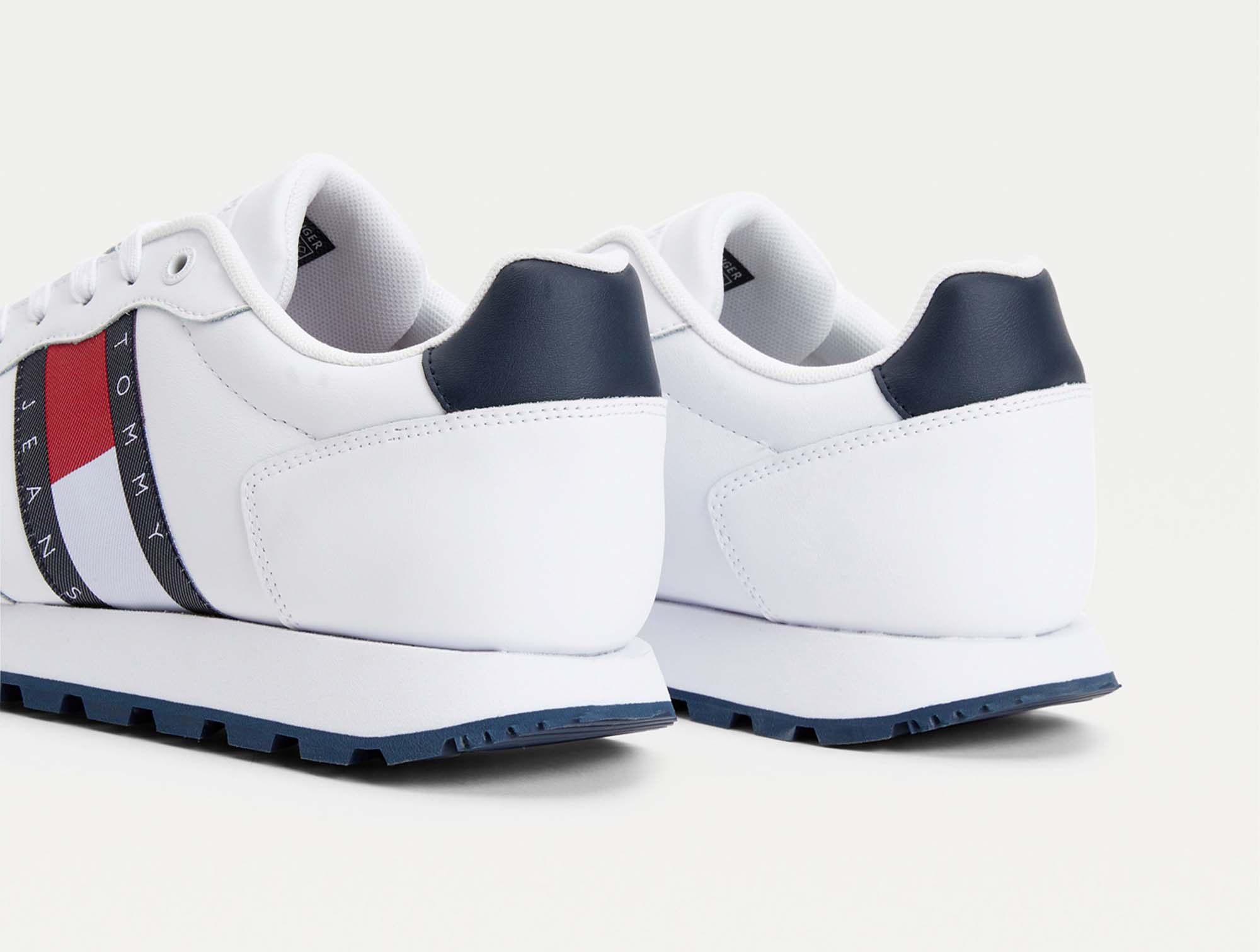 Zapatilla Tommy Leather Runner Hombre Blanco 5